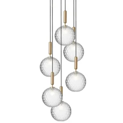 Nuura Miira 6 pendant, large, brass - optic clear