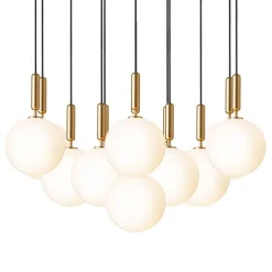 Nuura Miira 13 pendant, large, brass - opal white