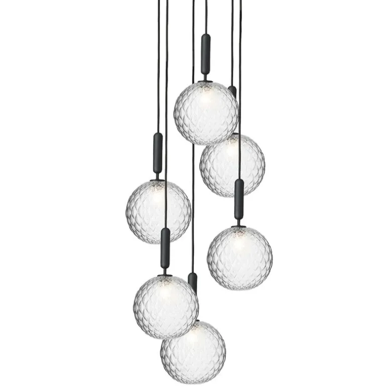 Nuura Miira 6 pendant, large, rock grey - optic clear
