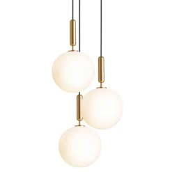 Nuura Miira 3 pendant, large, brass - opal white