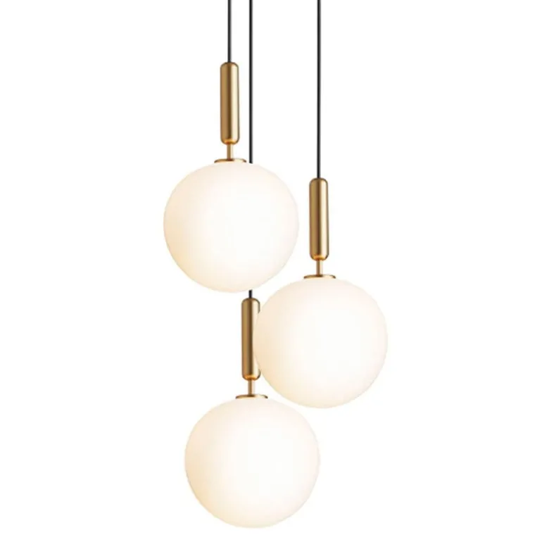 Nuura Miira 3 pendant, large, brass - opal white