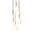 Nuura Miira 6 pendant, large, brass - opal white
