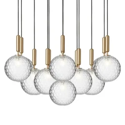 Nuura Miira 13 pendant, large, brass - optic clear