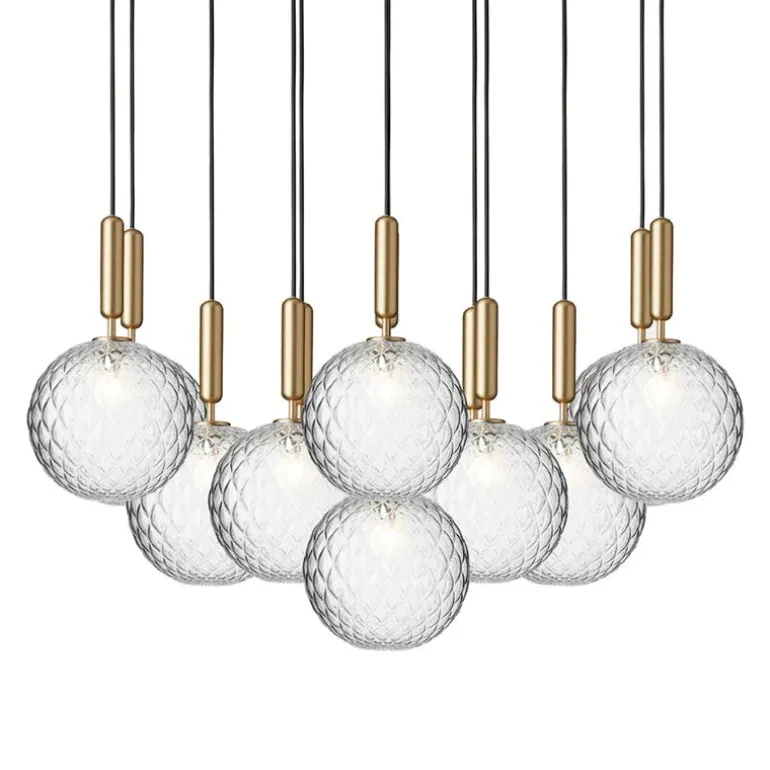 Nuura Miira 13 pendant, large, brass - optic clear
