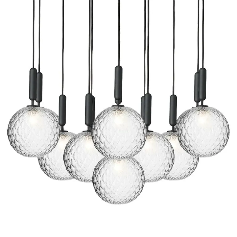 Nuura Miira 13 pendant, large, rock grey - optic clear