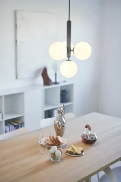 Nuura Miira 4 pendant, rock grey - opal white