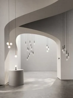 Nuura Miira 3 pendant, rock grey - optic clear