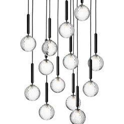 Nuura Miira 13 pendant, rock grey - optic clear