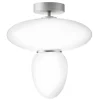 Nuura Rizzatto 42 ceiling lamp, satin silver - opal white