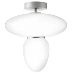 Nuura Rizzatto 42 ceiling lamp, satin silver - opal white