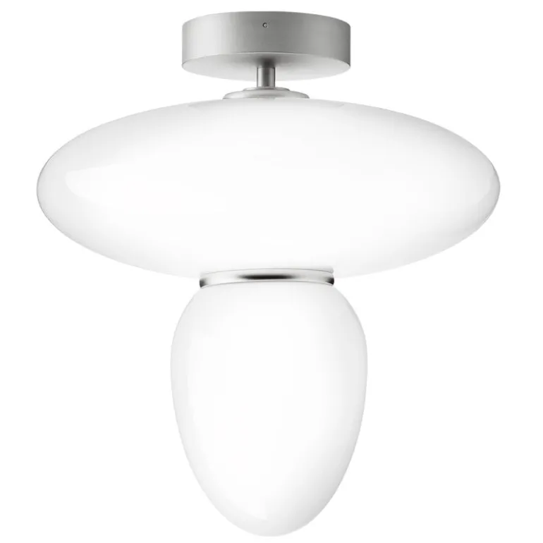 Nuura Rizzatto 42 ceiling lamp, satin silver - opal white