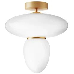 Nuura Rizzatto 42 ceiling lamp, brass - opal white