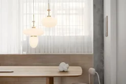 Nuura Rizzatto 32 pendant, brass - opal white