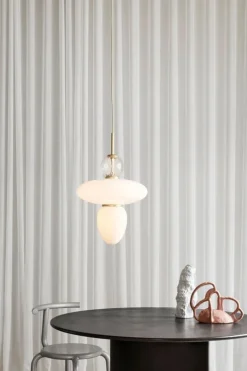 Nuura Rizzatto 43 pendant, brass - opal white
