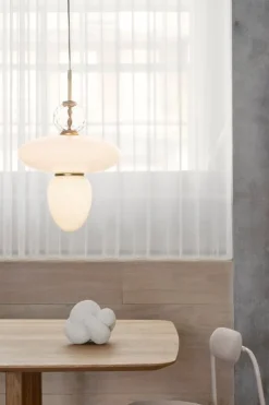 Nuura Rizzatto 43 pendant, brass - opal white