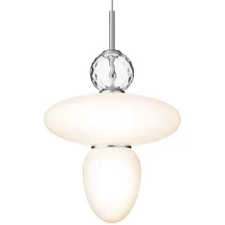 Nuura Rizzatto 43 pendant, satin silver - opal white