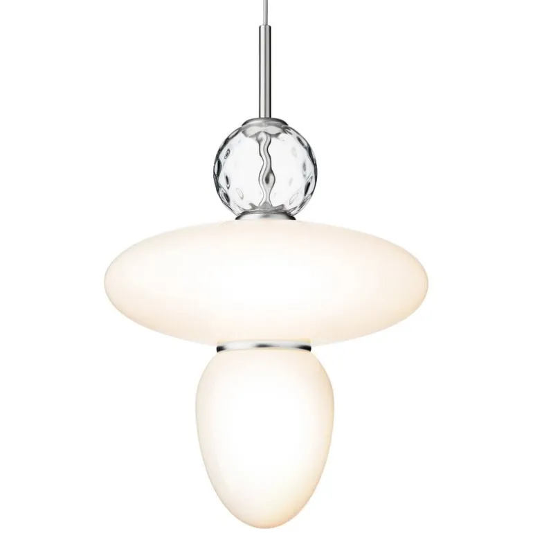 Nuura Rizzatto 43 pendant, satin silver - opal white