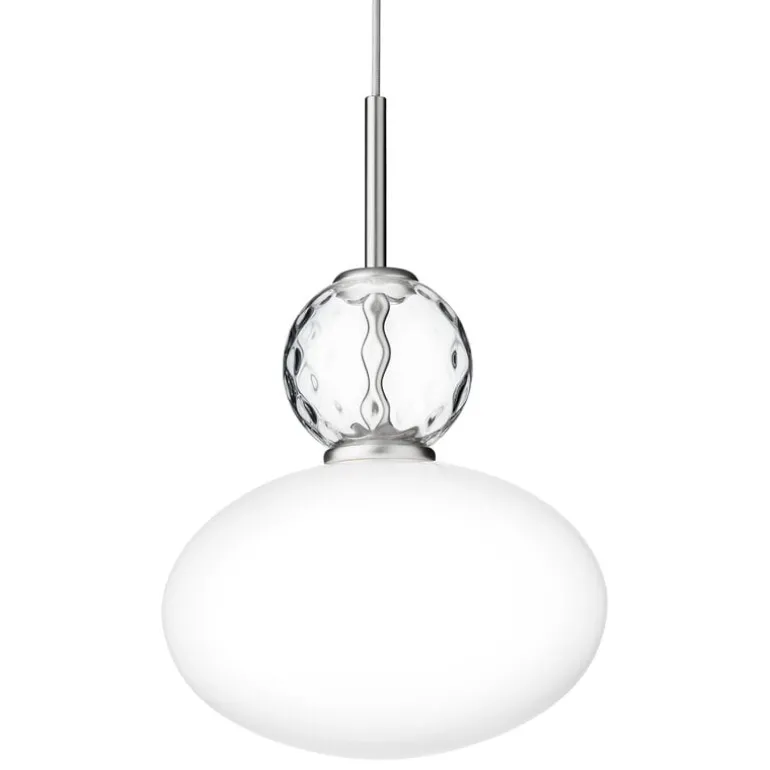 Nuura Rizzatto 32 pendant, satin silver - opal white
