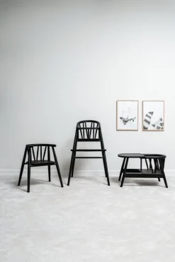 Oaklings Smilla toddler chair with tray, black stained oak