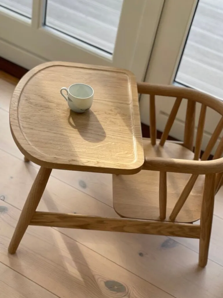 Oaklings Smilla toddler chair with tray, oak