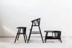 Oaklings Storm kid's chair, black stained oak