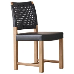 Ornäs Näyttely chair, oak - black leather