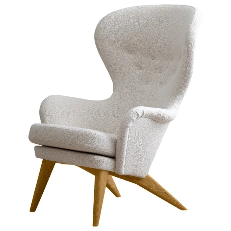 Ornäs Siesta lounge chair, oak - white Orsetto 012