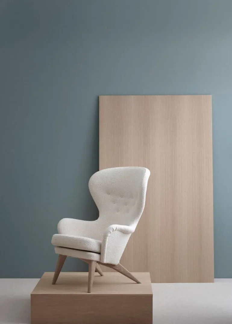 Ornäs Siesta lounge chair, oak - white Orsetto 012