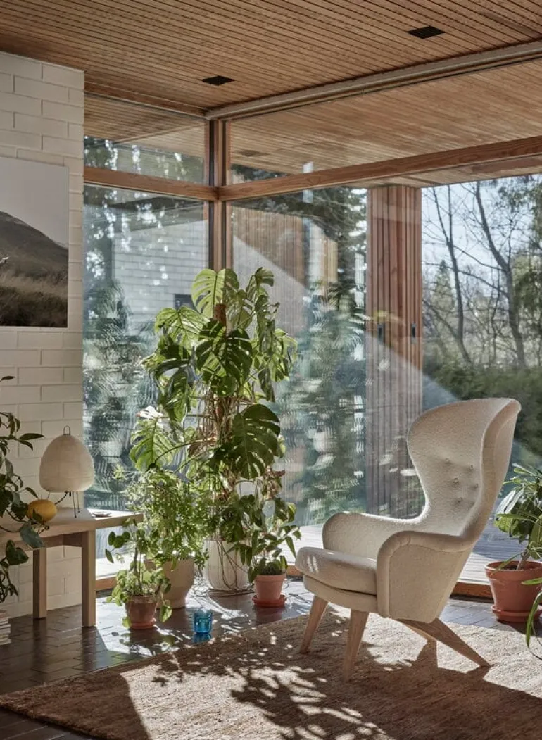 Ornäs Siesta lounge chair, oak - white Orsetto 012