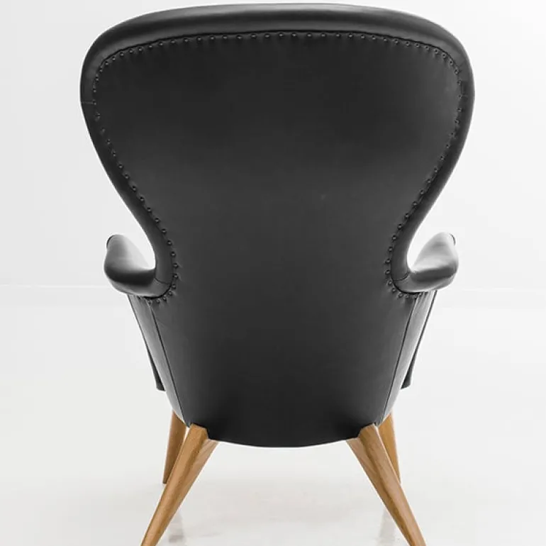 Ornäs Siesta lounge chair, oak - black leather Sørensen