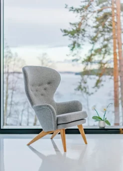 Ornäs Siesta lounge chair, oak - light grey Hallingdal 130