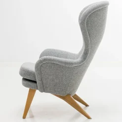 Ornäs Siesta lounge chair, oak - light grey Hallingdal 130