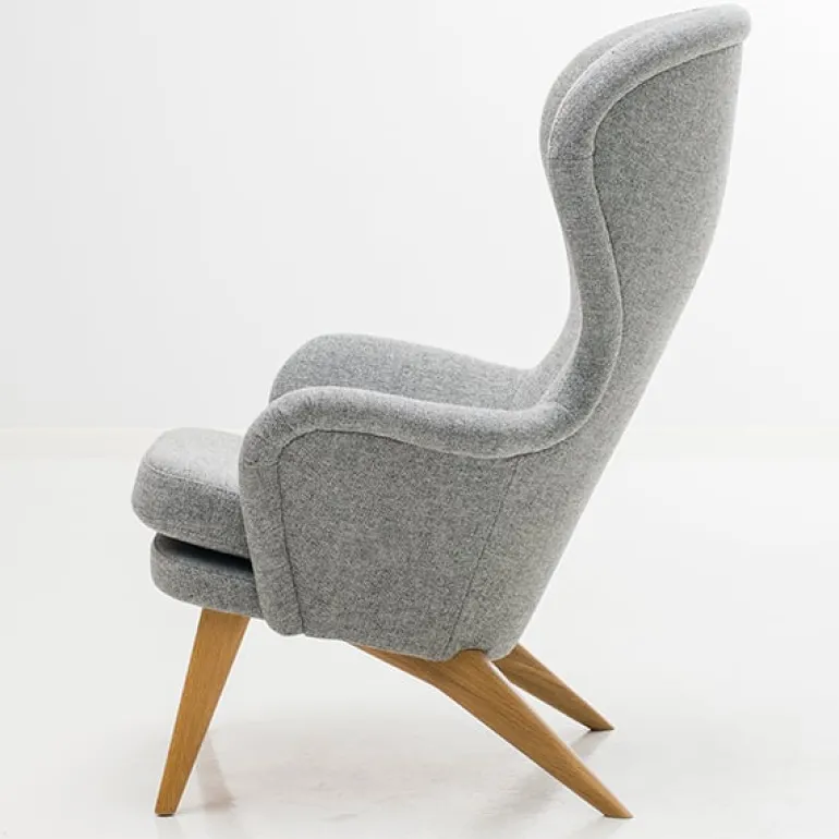 Ornäs Siesta lounge chair, oak - light grey Hallingdal 130