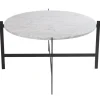 OX Denmarq Deck table 80 cm, white marble - black