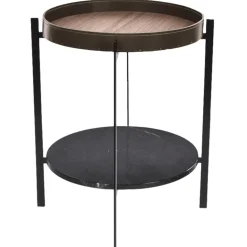 OX Denmarq Deck table 50 cm, walnut - black marble