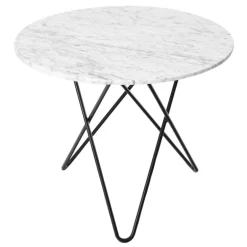 OX Denmarq Dining O table, 80 cm, black - white marble