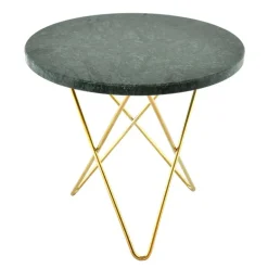 OX Denmarq Mini O table, brass - green marble