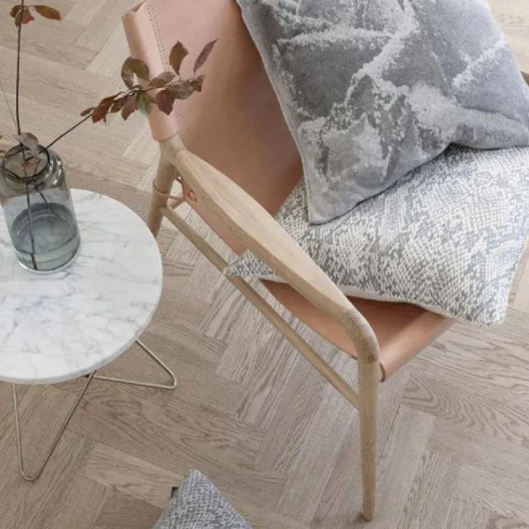 OX Denmarq Mini O table, brass - green marble