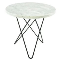 OX Denmarq Mini O table, black - white Carrara