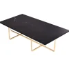 OX Denmarq Ninety table, large, black marble - brass