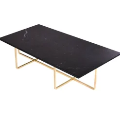 OX Denmarq Ninety table, large, black marble - brass