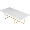 OX Denmarq Ninety table, large, white marble - brass