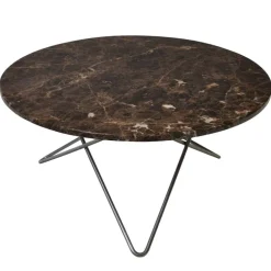 OX Denmarq O table, black - brown marble