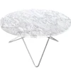 OX Denmarq O table, stainless steel - white marble
