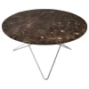 OX Denmarq O table, stainless steel - brown marble