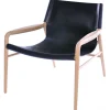 OX Denmarq Rama chair, black leather - soaped oak