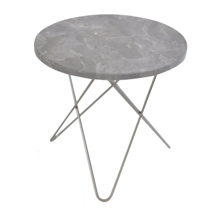 OX Denmarq Tall Mini O table, steel - grey marble