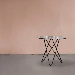 OX Denmarq Tall Mini O table, steel - grey marble