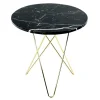OX Denmarq Tall Mini O table, brass - black marble