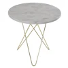 OX Denmarq Tall Mini O table, brass - white marble